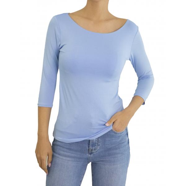 Maglia con scollo a barca con manica 3/4